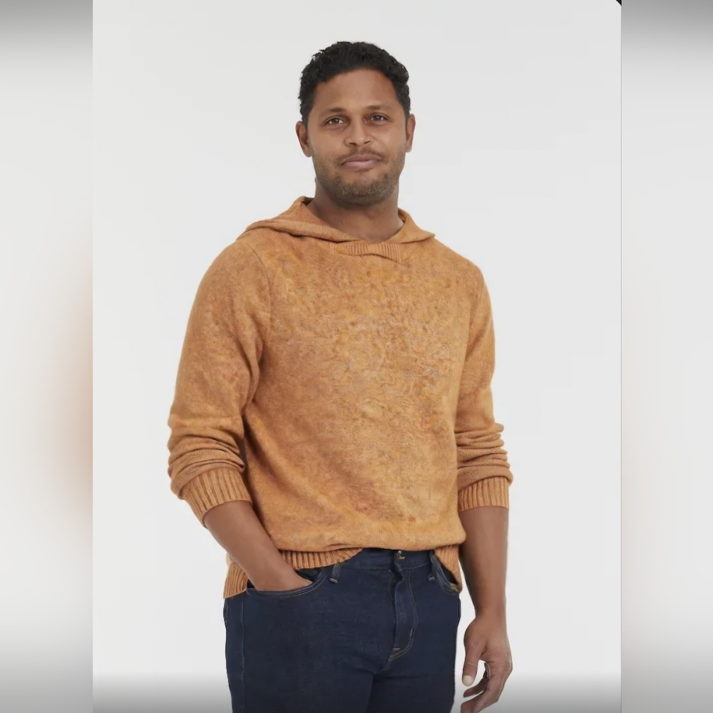 Goodfellow & Co Men's Hooded Tan Pullover Solid Sweater -Sz XL NWT